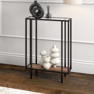11(1) Modern Mixed-Material Glass & Wood Console Table (Available in 2 Sizes)
