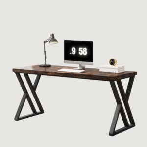 Modern Industrial Writing Desk with Geometric Z-Shaped Frame