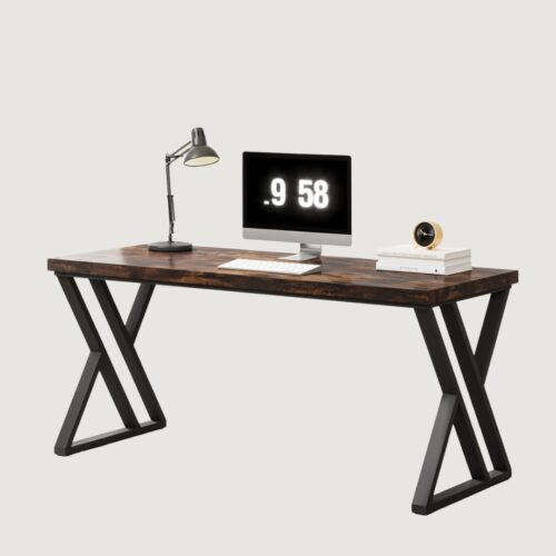 Modern Industrial Writing Desk with Geometric Z-Shaped Frame