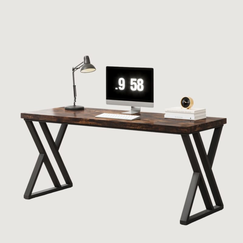 Modern Industrial Writing Desk with Geometric Z-Shaped Frame