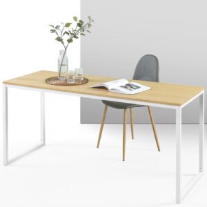 1(19) Modern Minimalist Writing Desk with Continuous Metal Frame