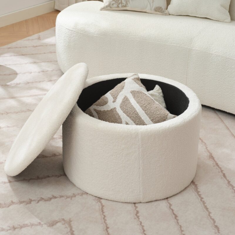 1(27) Modern 2-Piece Nesting Coffee Table Set with Storage Ottoman