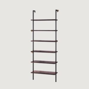 1(36) Modern 6-Tier Wall-Mounted Ladder Bookcase