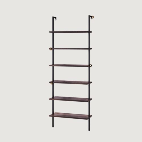 1(36) Modern 6-Tier Wall-Mounted Ladder Bookcase