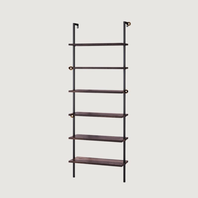 1(36) Modern 6-Tier Wall-Mounted Ladder Bookcase