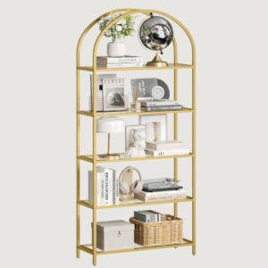 1(8) Modern Arched 5-Tier Etagere Bookcase