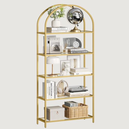 1(8) Modern Arched 5-Tier Etagere Bookcase