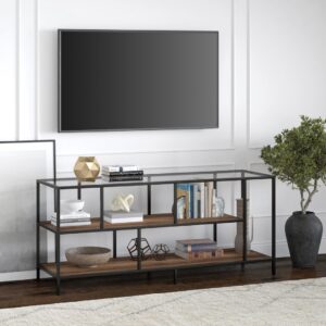 2(11) Modern Glass & Wood TV Stand (For TVs up to 60")