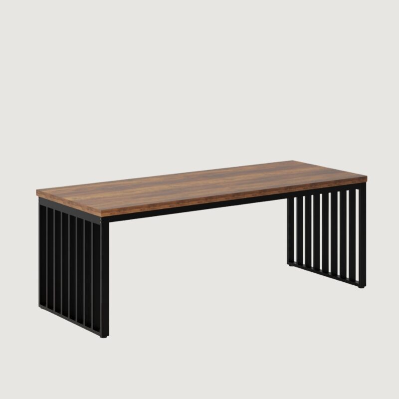2(16) Industrial Extra-Long 2-Person Computer Desk with Slatted Metal Legs