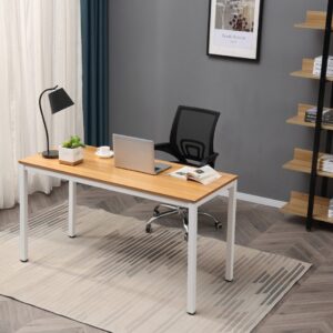 2(32) Modern Minimalist Writing Desk with Reinforced Metal Frame