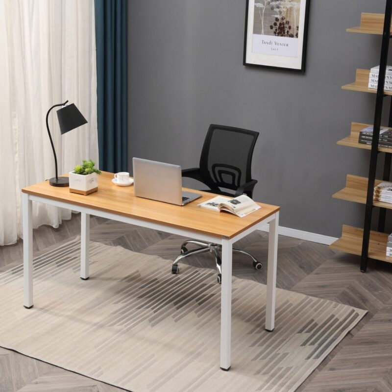 2(32) Modern Minimalist Writing Desk with Reinforced Metal Frame