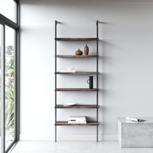 2(36) Modern 6-Tier Wall-Mounted Ladder Bookcase
