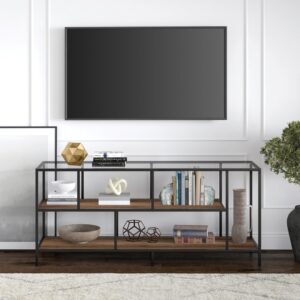 3(10) Modern Glass & Wood TV Stand (For TVs up to 60")