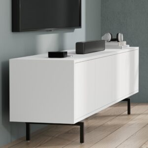 3(14) Modern Minimalist 4-Door TV Console (For TVs up to 85")