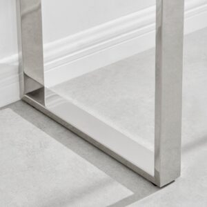 Modern Sleek Stainless Steel & Glass Console Table