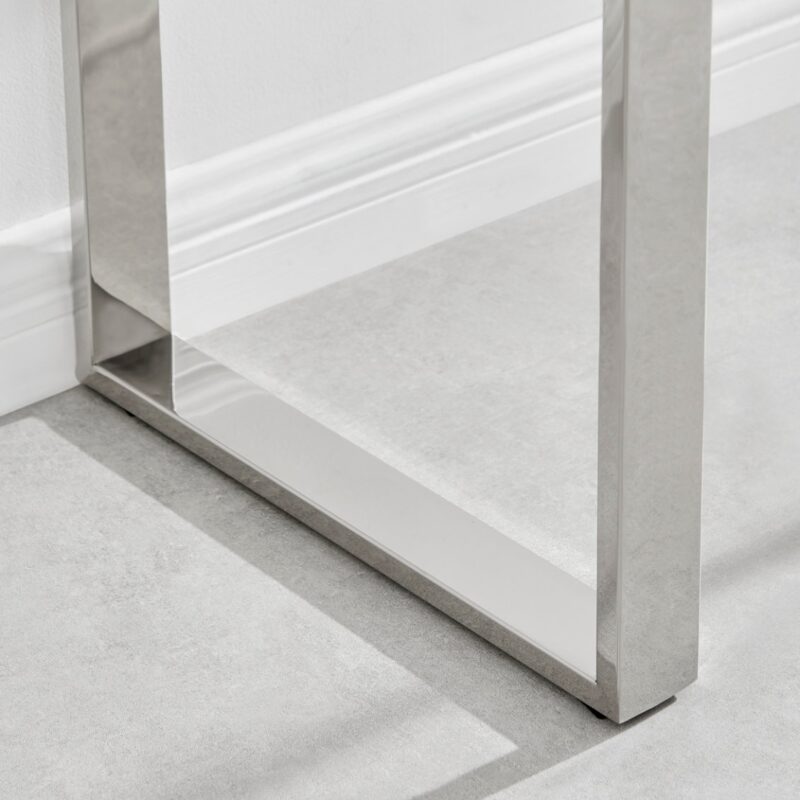 Modern Sleek Stainless Steel & Glass Console Table