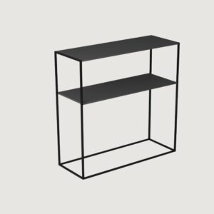 3(29) Ultra-Slim Modern 2-Tier Matte Black Console Table