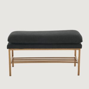 3(34) Modern Double-Cushioned Entryway Bench with Shoe Storage