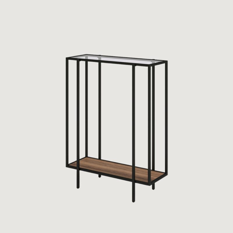 3(36) Modern Mixed-Material Glass & Wood Console Table (Available in 2 Sizes)