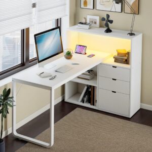 Ultimate L-Shaped Desk with Storage, LED & Power Station