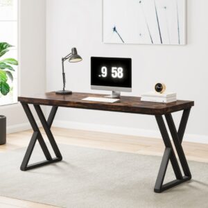 Modern Industrial Writing Desk with Geometric Z-Shaped Frame