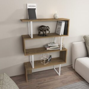 4(25) Modern Geometric Zig-Zag 4-Tier Bookcase