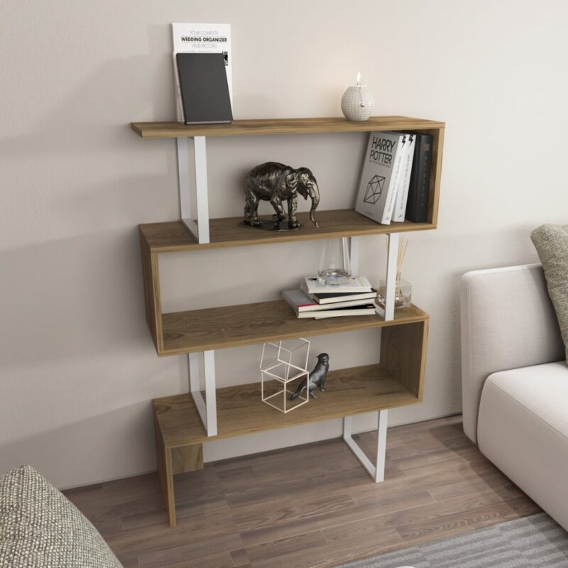4(25) Modern Geometric Zig-Zag 4-Tier Bookcase