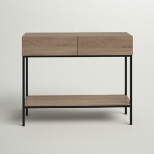 4(27) Modern 2-Drawer Console Table with Lower Display Shelf