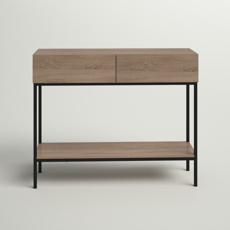 4(27) Modern 2-Drawer Console Table with Lower Display Shelf