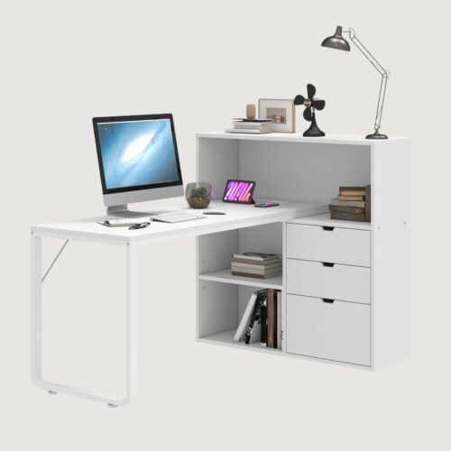4(5) Ultimate L-Shaped Desk with Storage, LED & Power Station