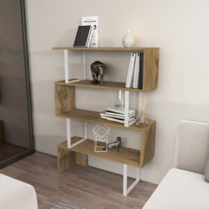 5(18) Modern Geometric Zig-Zag 4-Tier Bookcase