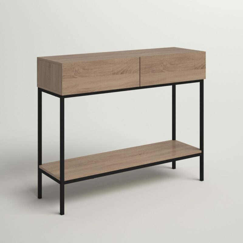 5(20) Modern 2-Drawer Console Table with Lower Display Shelf