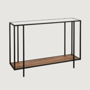 5(29) Modern Mixed-Material Glass & Wood Console Table (Available in 2 Sizes)