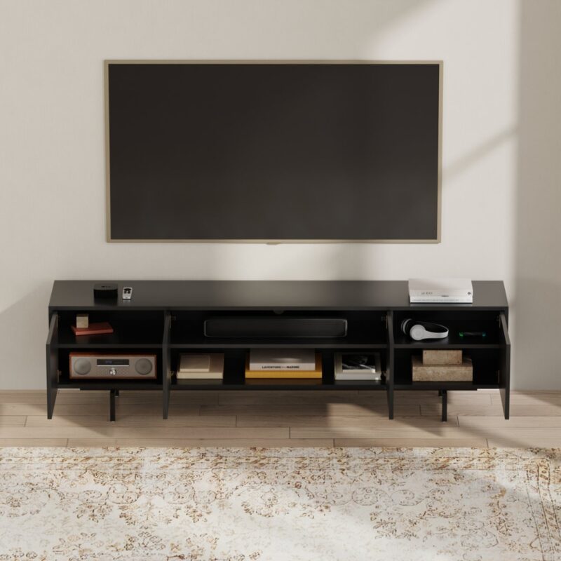 5(9) Modern Minimalist 4-Door TV Console (For TVs up to 85")