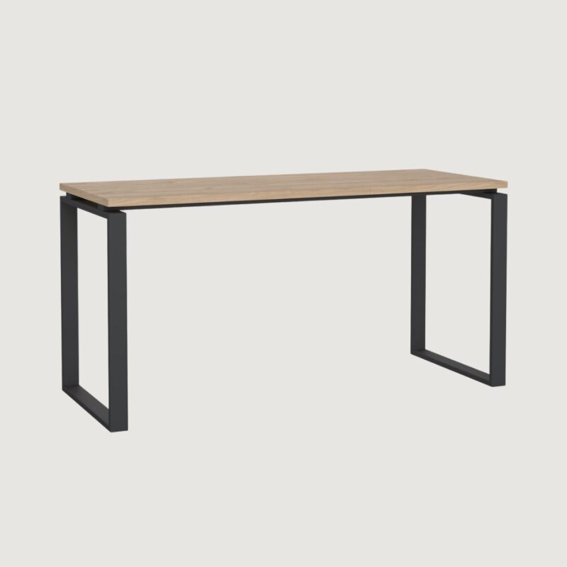 6(11) Modern Minimalist Rectangular Writing Desk with Metal Loop Legs