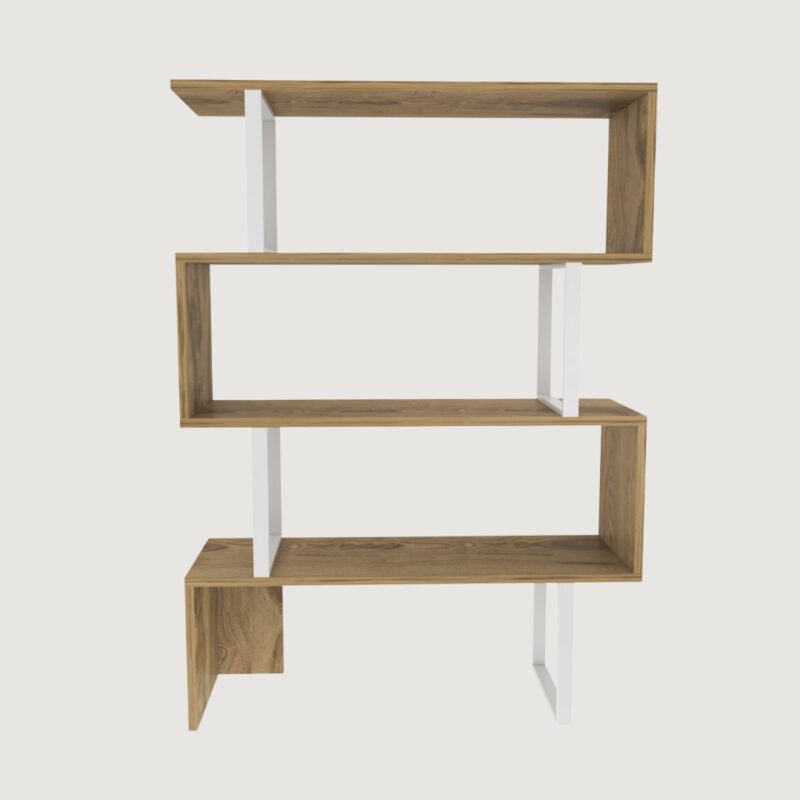 6(13) Modern Geometric Zig-Zag 4-Tier Bookcase