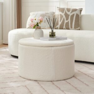 6(14) Modern 2-Piece Nesting Coffee Table Set with Storage Ottoman