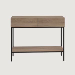 6(15) Modern 2-Drawer Console Table with Lower Display Shelf