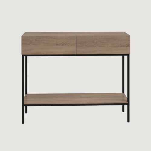6(15) Modern 2-Drawer Console Table with Lower Display Shelf