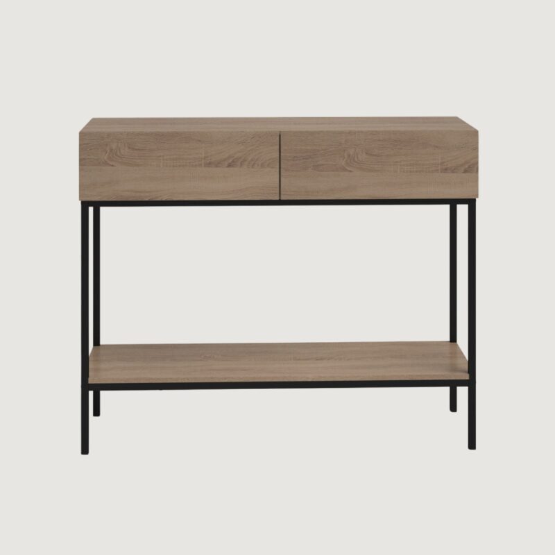 6(15) Modern 2-Drawer Console Table with Lower Display Shelf