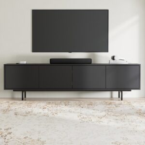 6(6) Modern Minimalist 4-Door TV Console (For TVs up to 85")