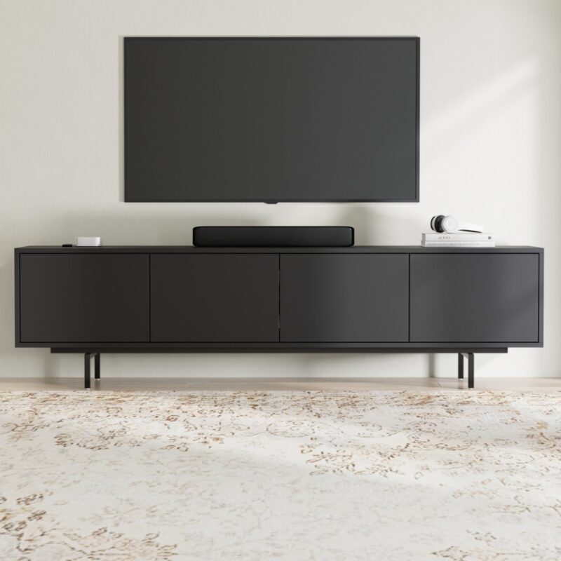 6(6) Modern Minimalist 4-Door TV Console (For TVs up to 85")