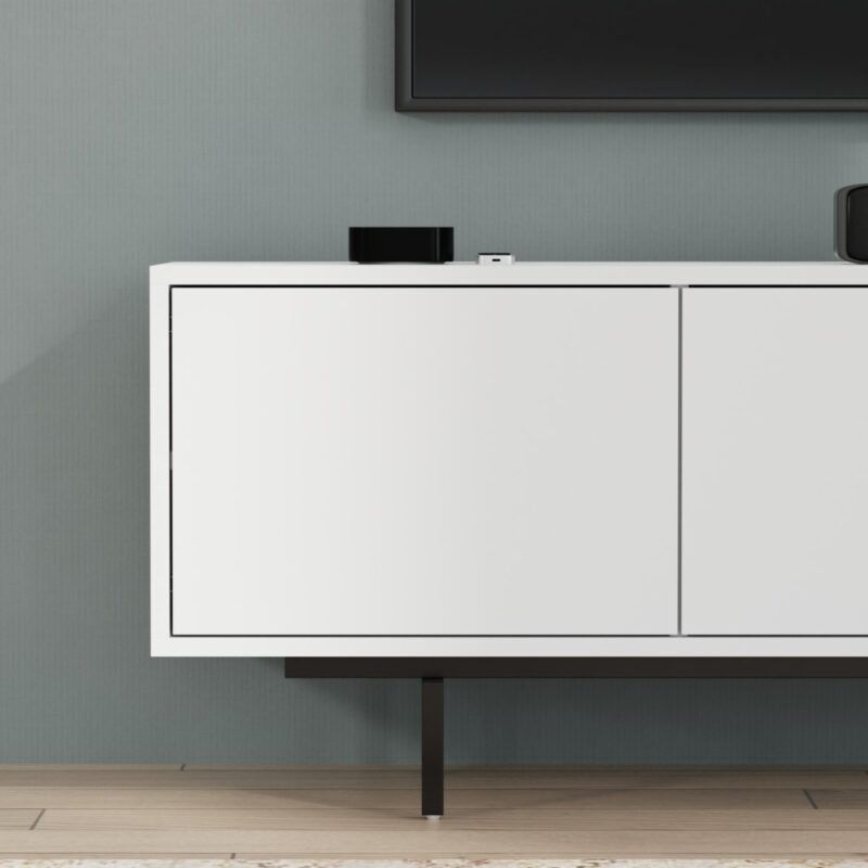 7(1) Modern Minimalist 4-Door TV Console (For TVs up to 85")