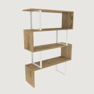 7(5) Modern Geometric Zig-Zag 4-Tier Bookcase