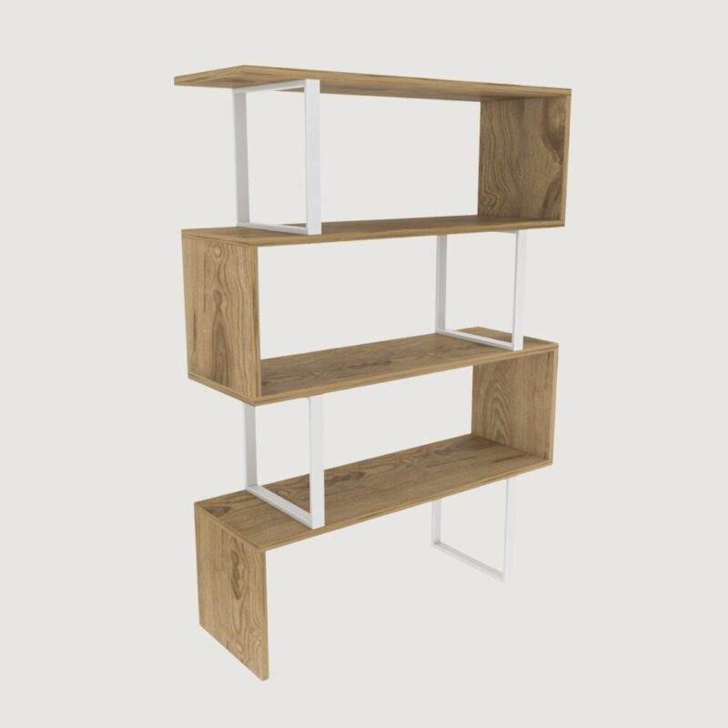 7(5) Modern Geometric Zig-Zag 4-Tier Bookcase