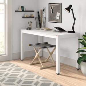 7(7) Modern Minimalist Writing Desk with Reinforced Metal Frame