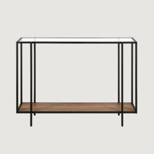 7(9) Modern Mixed-Material Glass & Wood Console Table (Available in 2 Sizes)