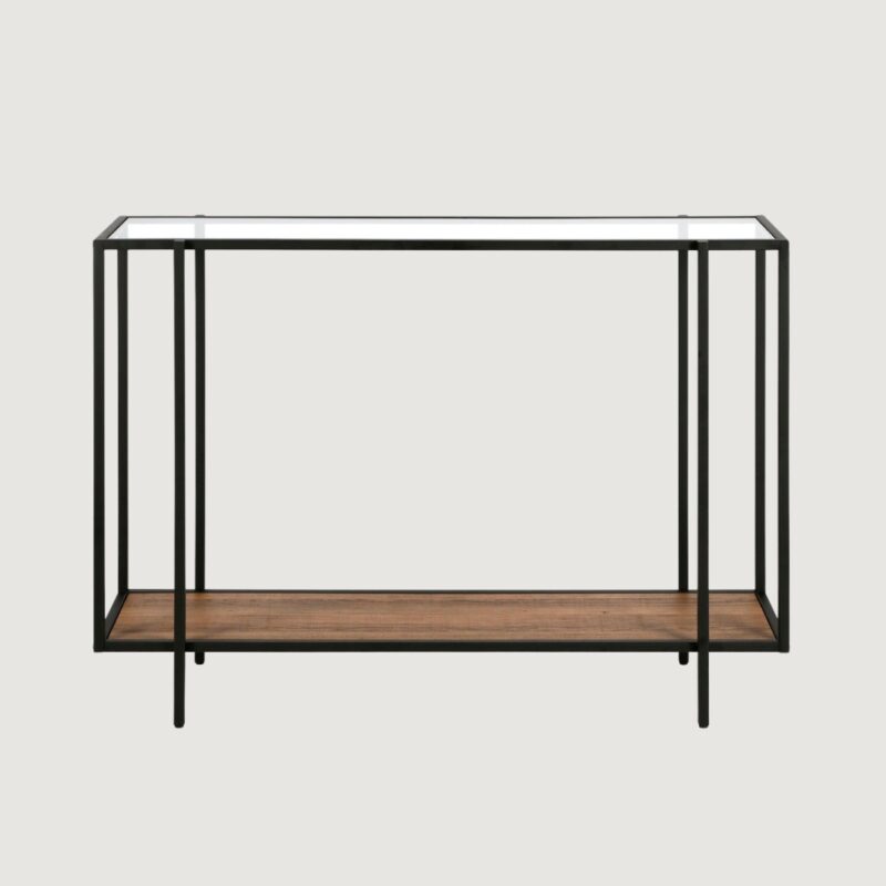 7(9) Modern Mixed-Material Glass & Wood Console Table (Available in 2 Sizes)