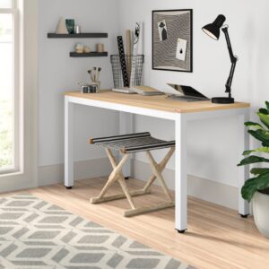 8(3) Modern Minimalist Writing Desk with Reinforced Metal Frame