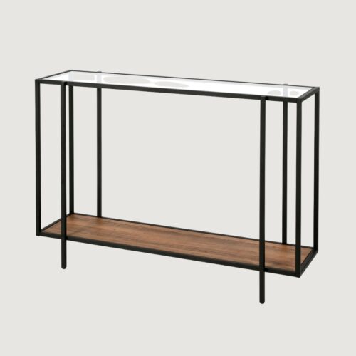 8(4) Modern Mixed-Material Glass & Wood Console Table (Available in 2 Sizes)